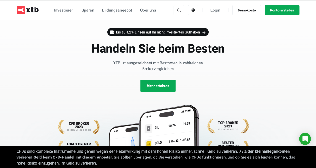 XTB Erfahrungen - Website Screenshot
